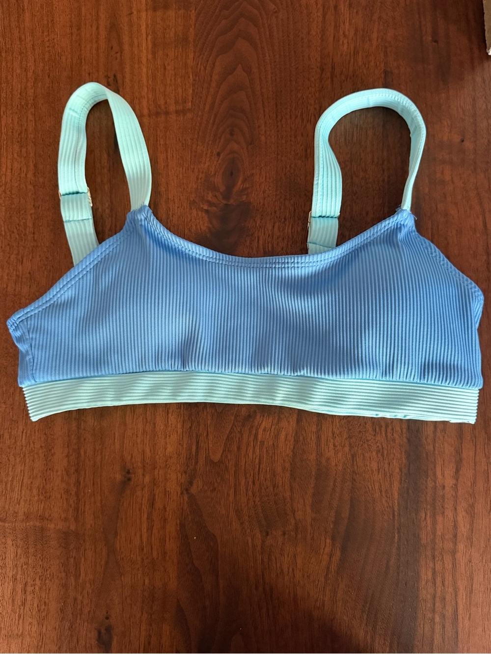 Blue Two-Tone Ribbed Bikini Set - Picture 8 of 10